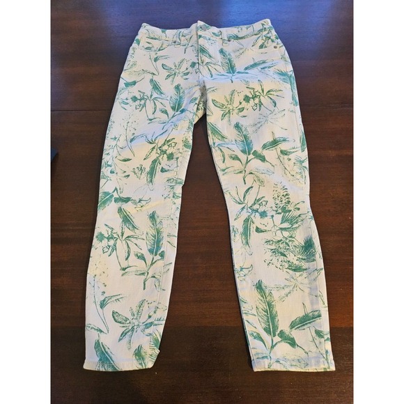 Lucky Brand Denim - Lucky Brand Jeans Green White Tropical Low Rise Crop Lolita Size 6/28